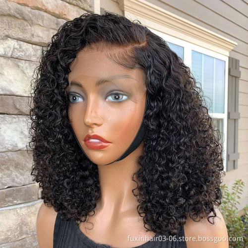Wholesale Cheap Raw Indian Virgin Kinky Curly Human Hair Hd Full Lace Frontal Wig Natural Human Hair Transparent Lace Front Wig